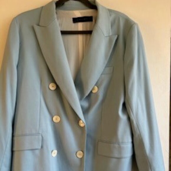 Zara Woman XL Baby Blue Double Button Blazer - Picture 1 of 5